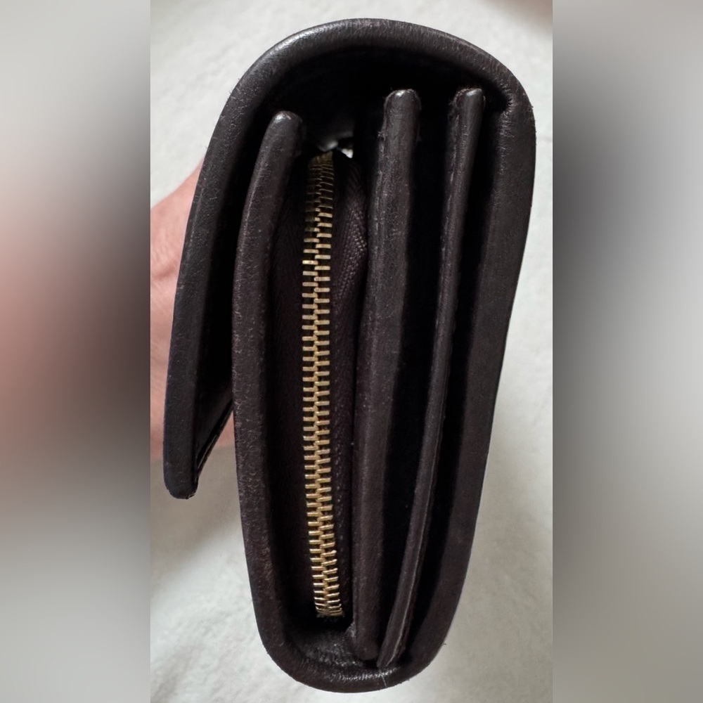 Gucci Guccissima Dark Chocolate Leather Continental Embossed GG Long Wallet - Picture 10 of 13